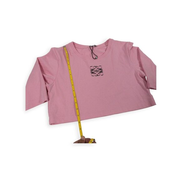 Loewe Blurred Anagram Cotton Cropped T-shirt In Pink RARE SZ L - Picture 11 of 15